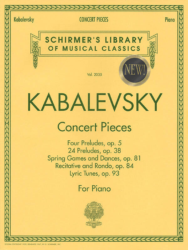Concert Pieces - Kabalevsky - Piano - Book