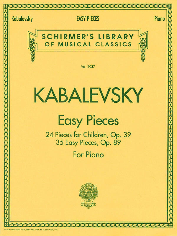 Easy Pieces - Kabalevsky - Piano - Book