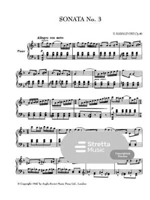 Piano Sonatas - Kabalevsky - Piano - Book