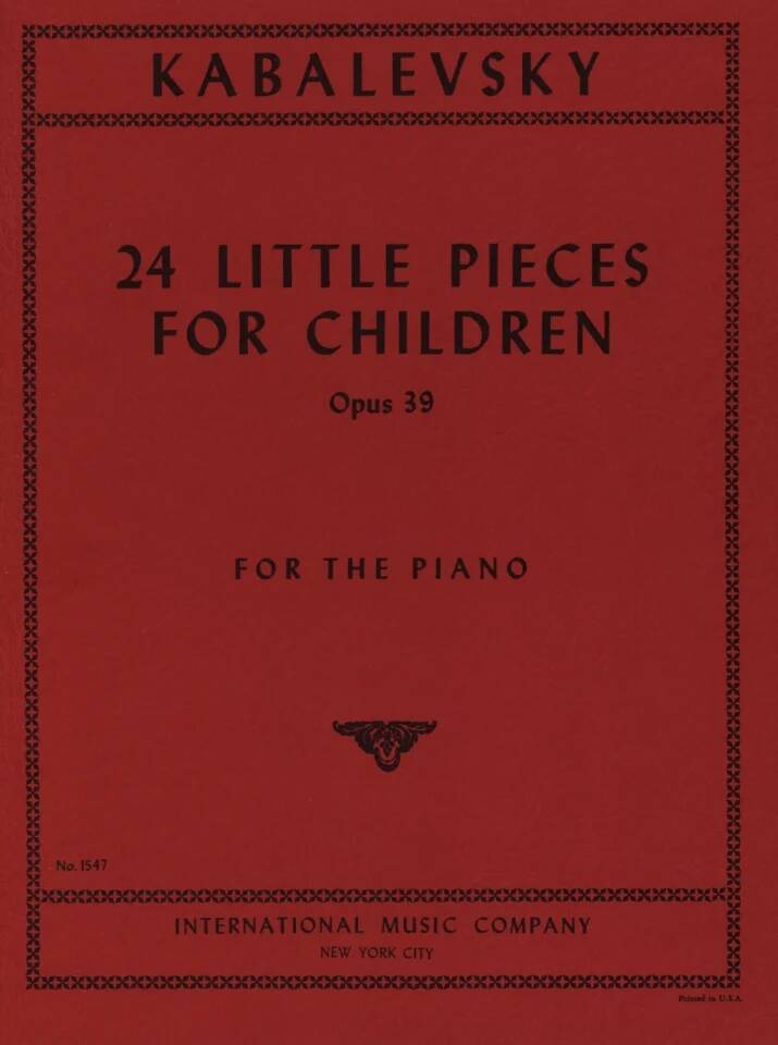 24�Petites pi�ces pour enfants, opus�39�� Kabalevski�� Piano�� Livre