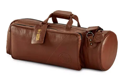 Leather Trumpet Gig Bag - Brown