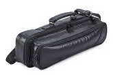 Leather Flute and Piccolo Combination Case Cover - Black