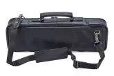Leather Flute and Piccolo Combination Case Cover - Black