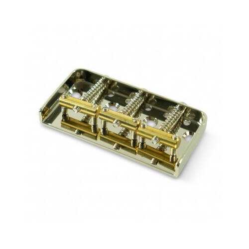 1/2 Size Replacement Bridge for Fender Telecaster Steel with Brass Saddles - Gloss Nickel
