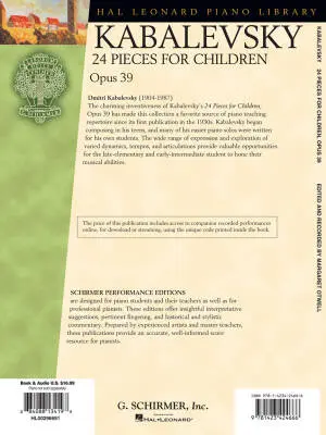 24 Pieces for Children, Opus 39 - Kabalevsky/Otwell - Piano - Book/Audio Online