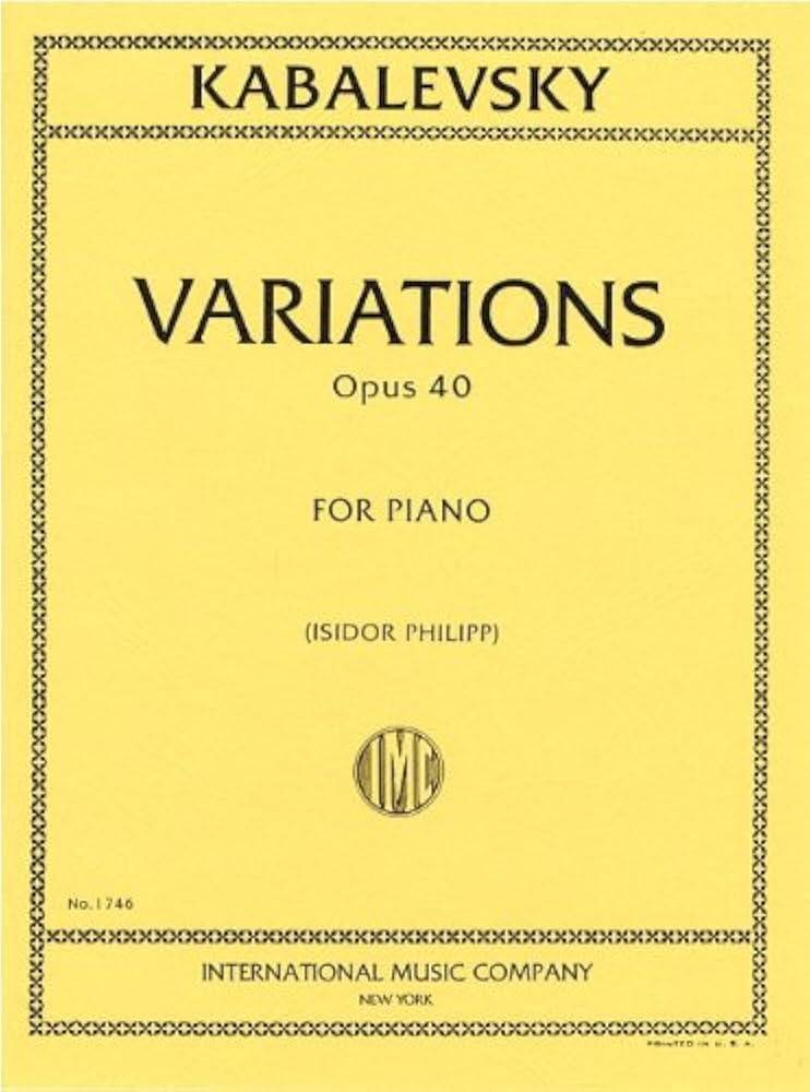 Variations, opus�40�� Kabalevski�� Piano�� Livre