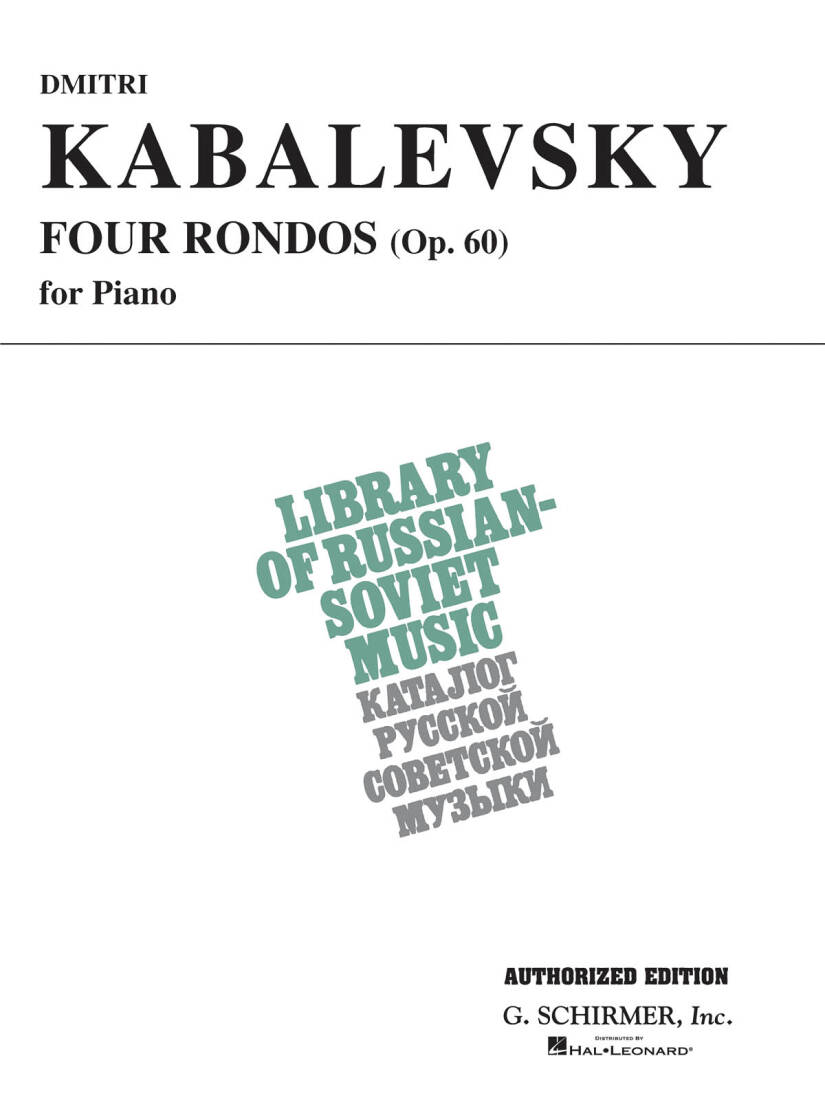 4 Rondos, Op. 60 - Kabalevsky - Piano - Book
