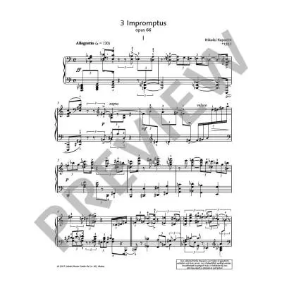 3 Impromptus, Op. 66 - Kapustin - Piano - Book