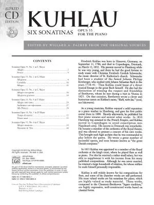 Six Sonatinas, Opus 55 - Kuhlau/Palmer - Piano - Book/CD
