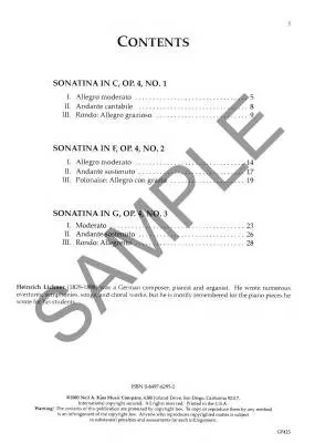 Three Sonatinas, Op. 4 - Lichner/Snell - Piano - Book