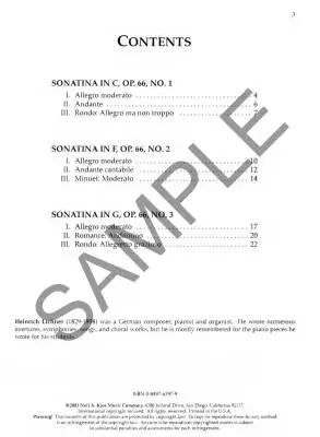 Three Sonatinas, Op. 66 - Lichner/Snell - Piano - Book