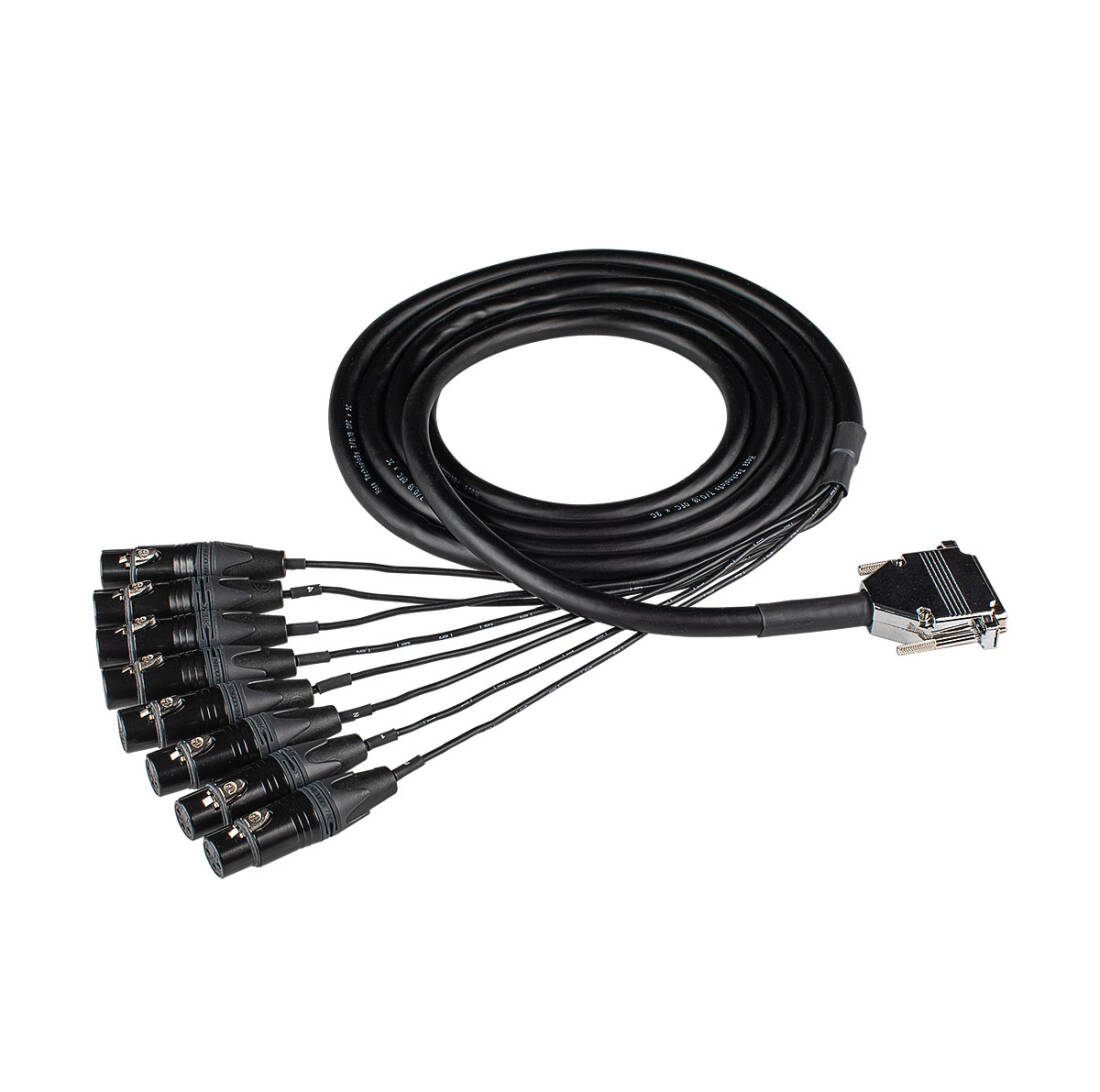 Edge 8-Channel Analog Snake DB25 to Neutrik XLR3F - 1 Metre
