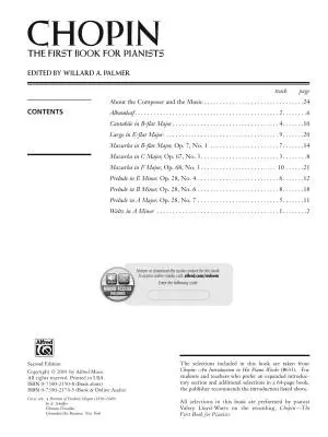 First Book for Pianists - Chopin/Palmer - Piano - Book/Audio Online