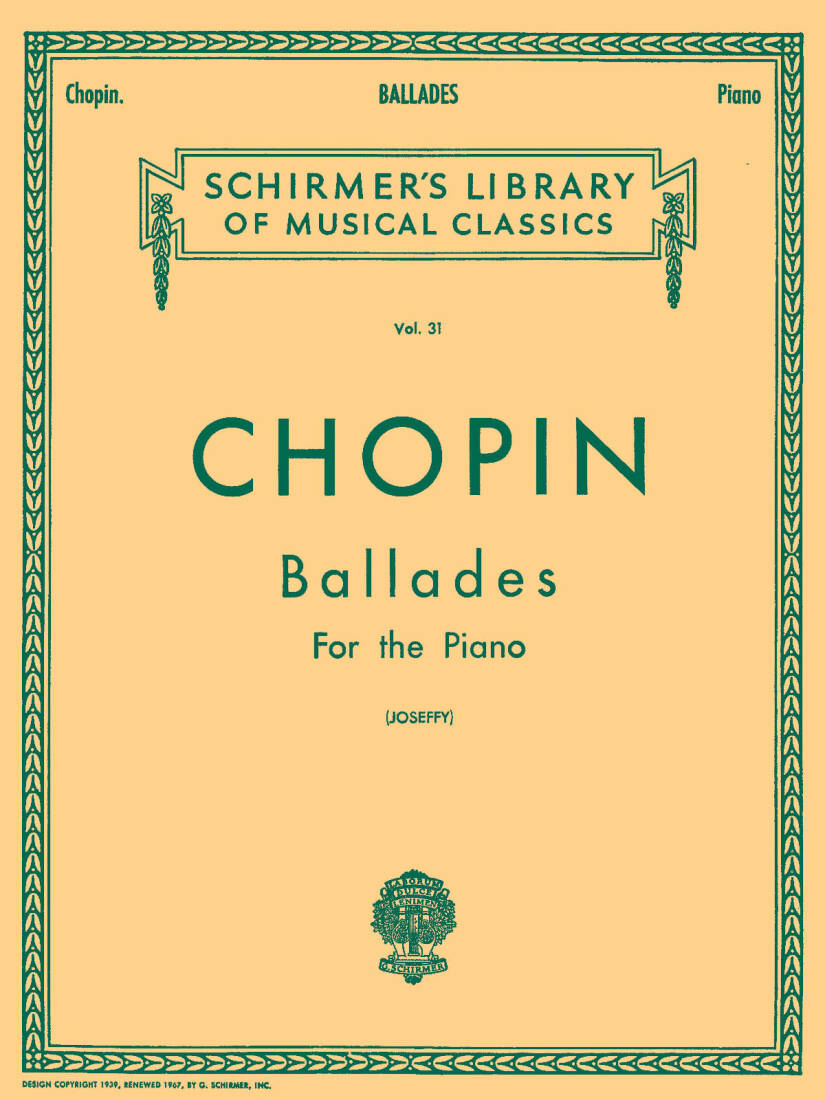 Ballades - Chopin/Joseffy - Piano - Book