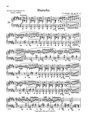 Mazurkas, Volume 28 - Chopin/Joseffy - Piano - Book