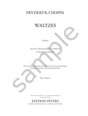 Waltzes (Critical Edition) - Chopin/Grabowski - Piano - Book