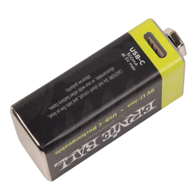 USB-C Rechargeable 9v Battery by Paleblue (2 Pack)