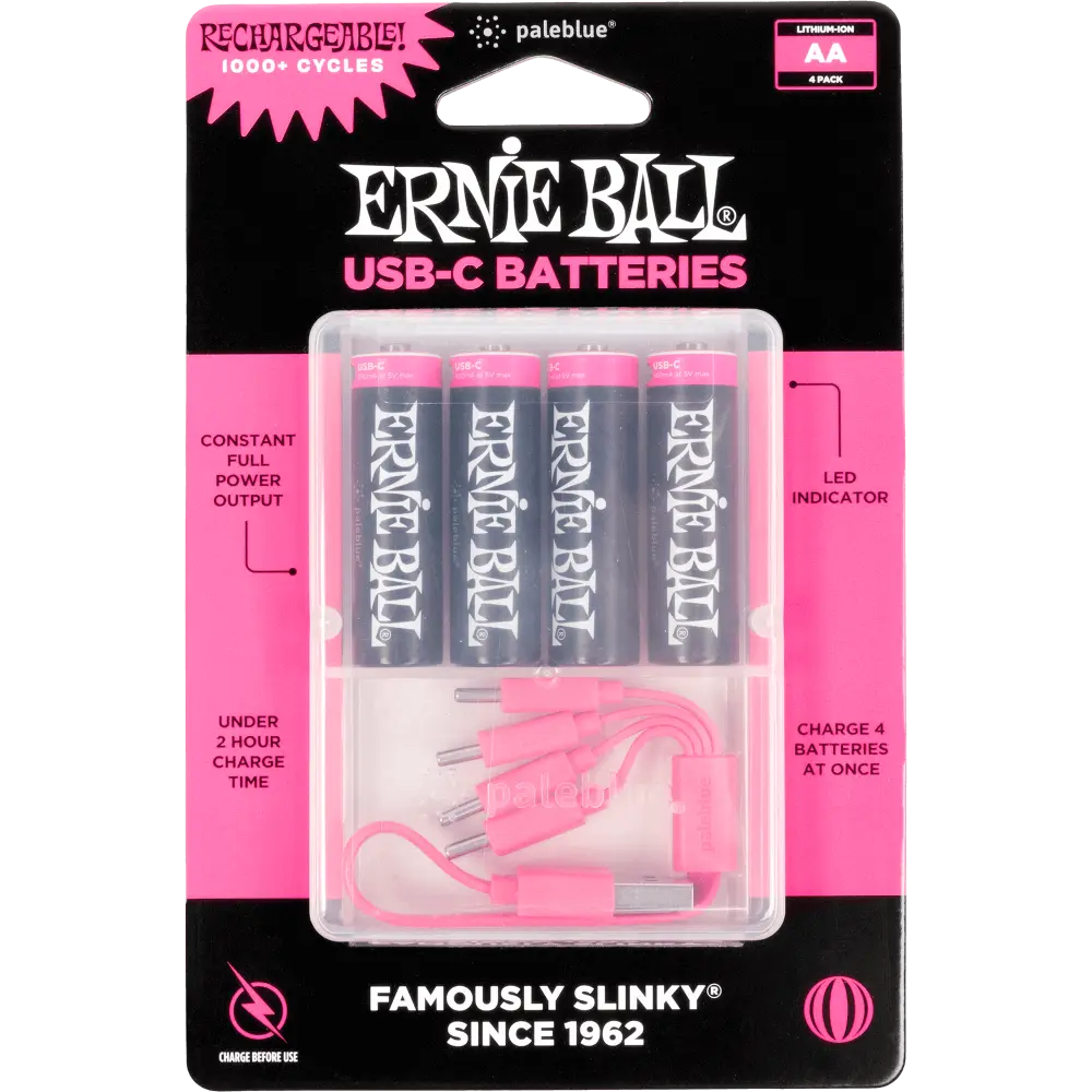 USB-C Rechargeable AA Battery by Paleblue (4 Pack)