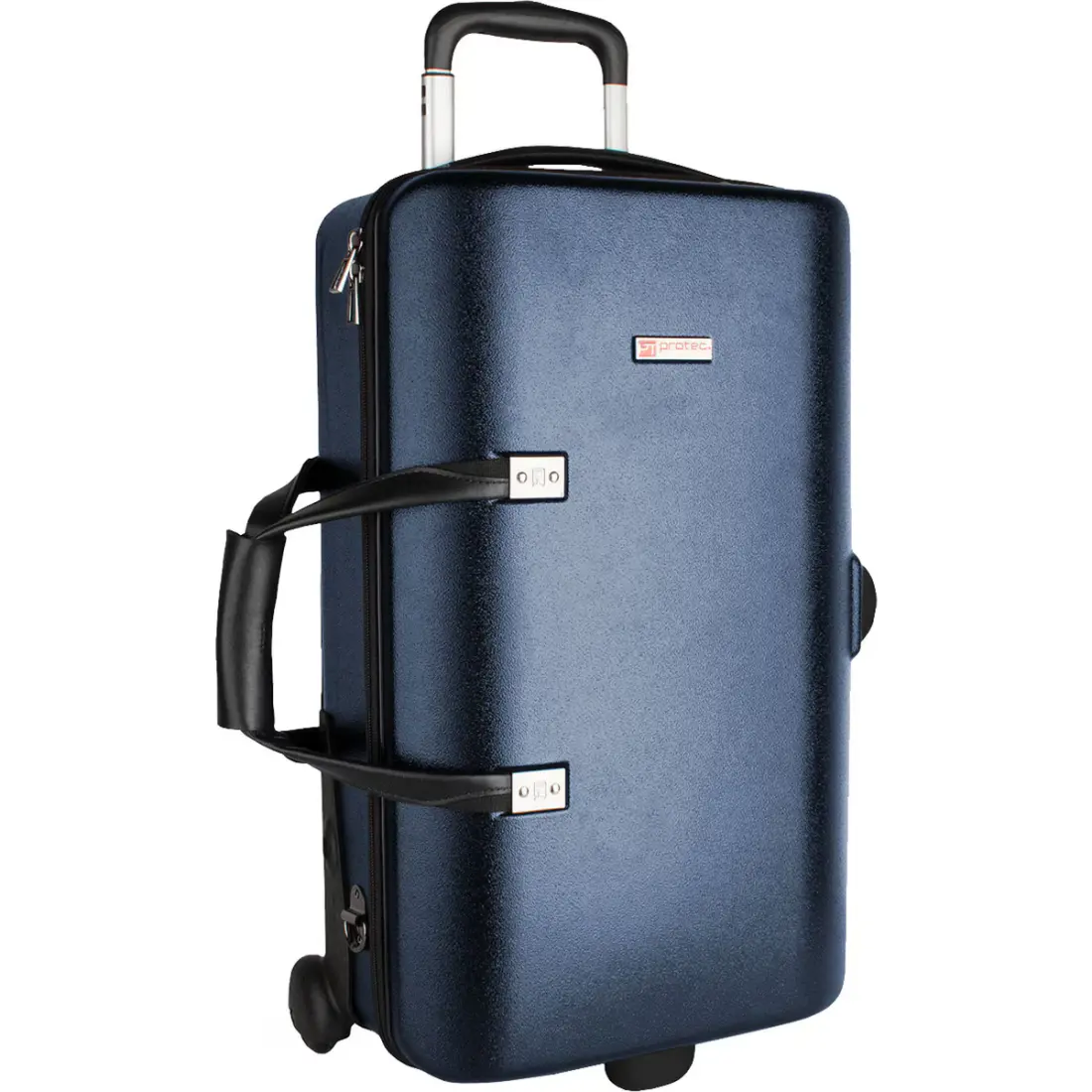 Zippered Triple Trumpet Case with Wheels - Blue
