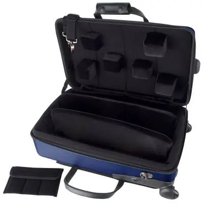 Zippered Triple Trumpet Case with Wheels - Blue