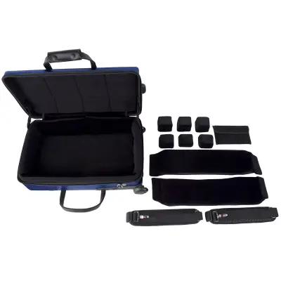 Zippered Triple Trumpet Case with Wheels - Blue
