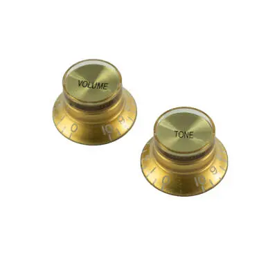 WD Music - Left Hand Bell Knob Set of 2 - Gold with Gold Top