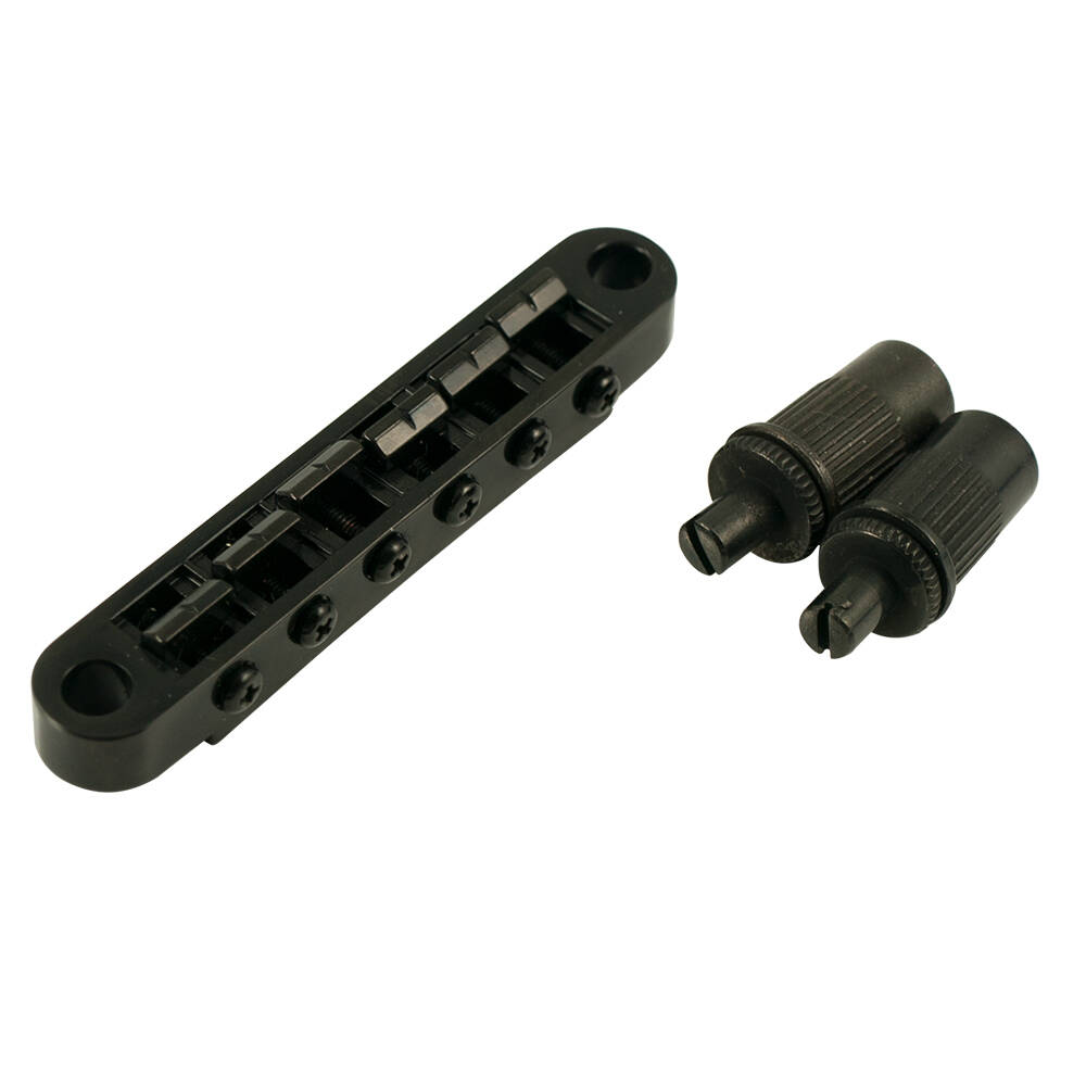 Metric Wired Nashville Style Tune-O-Matic Bridge with Large Posts - Black