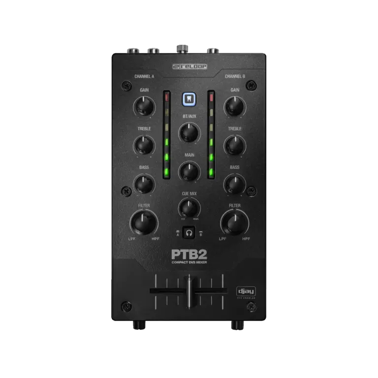 Portable 2+1 Channel DJ Mixer with DVS and Bluetooth Interface