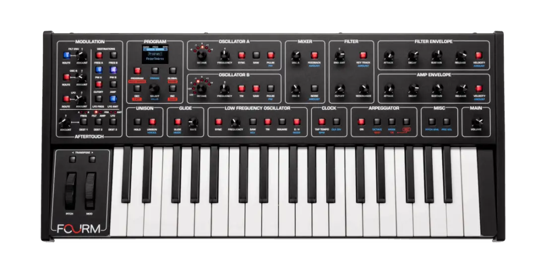 Fourm 4-Voice Analog Synth with Polyphonic Aftertouch