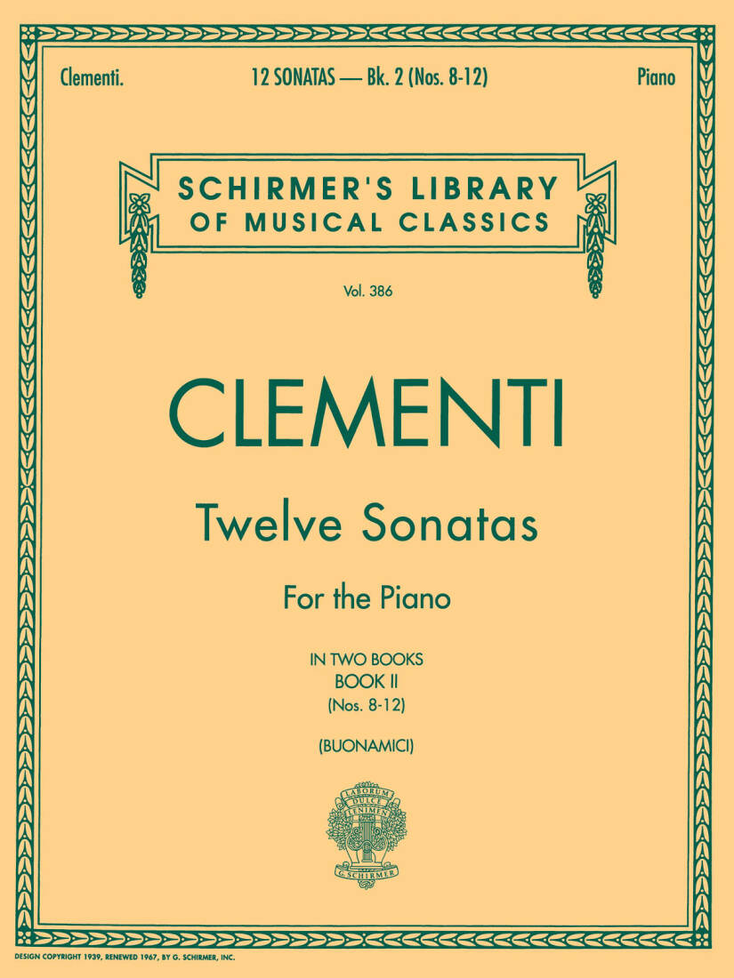 12 Sonatas, Book 2 - Clementi/Buonamici - Piano - Book