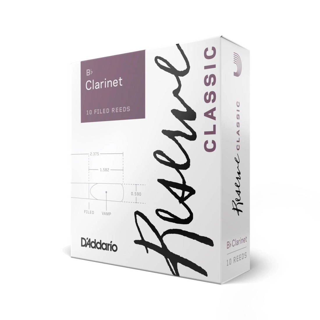 Reserve Classic Bb Clarinet Reeds - Strength 3.5+ - Pack of 10