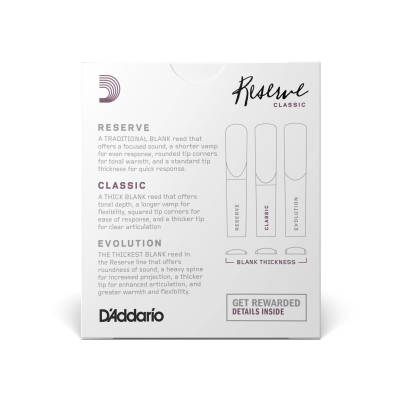 Reserve Classic Bb Clarinet Reeds - Strength 4.0 - Pack of 10