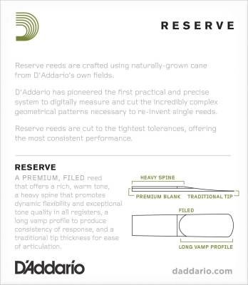 Reserve Alto Sax Reeds - Strength 3.0+ - Pack of 10
