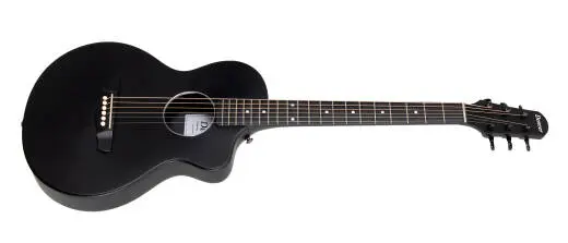 Weatherproof Carbon Fibre Steel String Acoustic Guitar with Gigbag - Satin Black