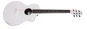 Weatherproof Carbon Fiber Steel String Acoustic Guitar with Gigbag - Satin White