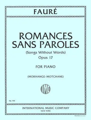 International Music Company - Song without Words (Romances sans Paroles), Op. 17 - Faure - Piano - Book