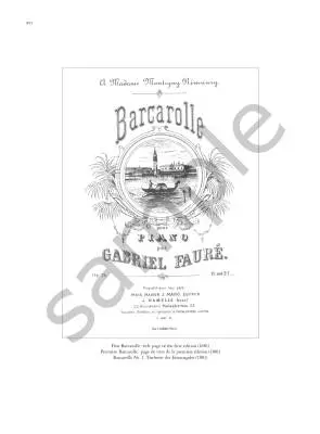 Barcarolles - Faure/Howat - Piano - Book