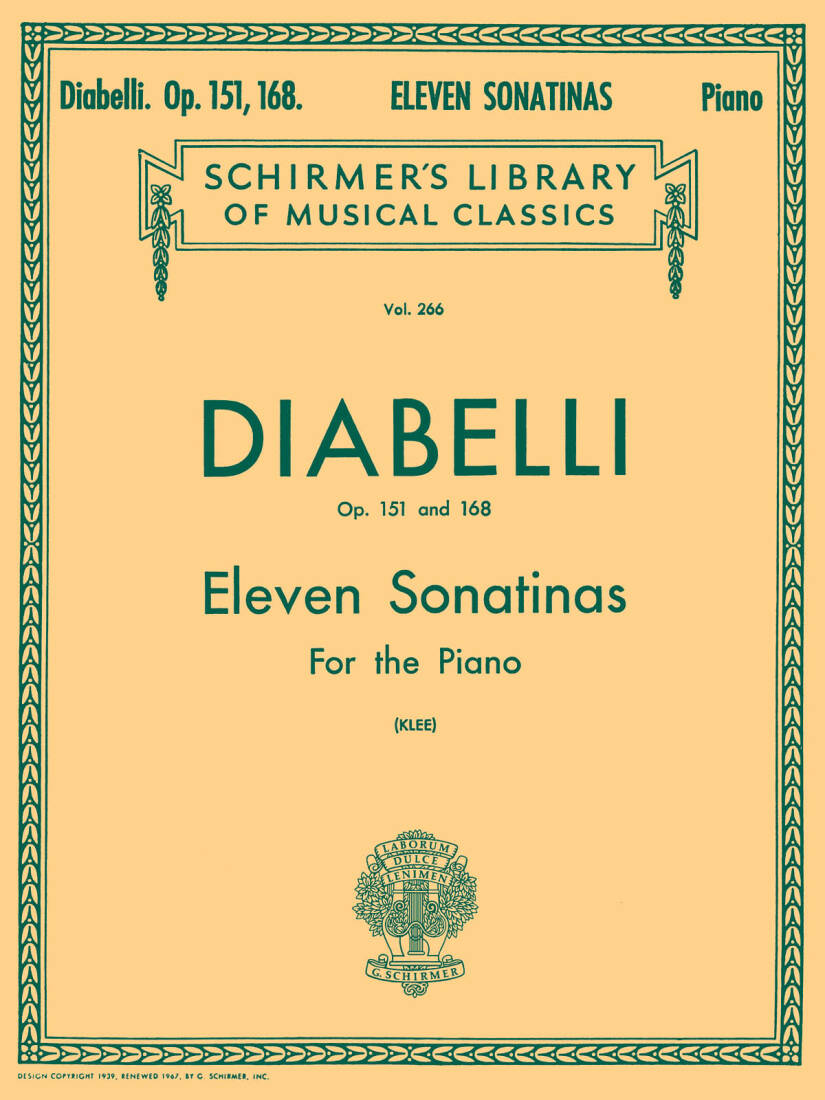 11 Sonatinas, Op. 151 and 168 - Diabelli/Klee - Piano - Book