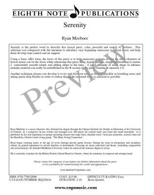 Serenity - Meeboer - Brass Quintet