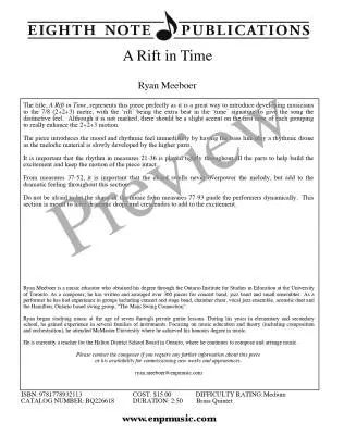 A Rift in Time - Meeboer - Brass Quintet