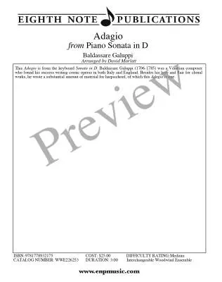 Adagio (from Piano Sonata in D Major) - Galuppi/Marlatt - Flexible Woodwind Ensemble