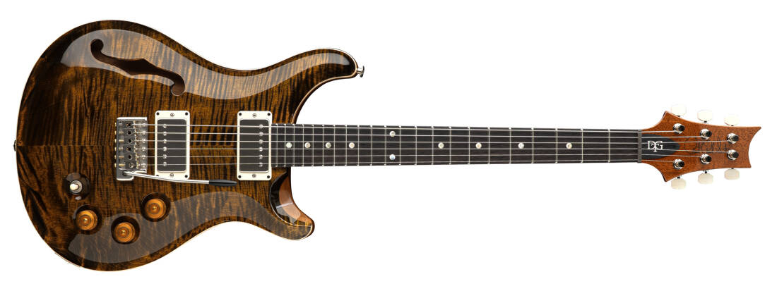 DGT Semi-Hollow Electric Guitar with Hardshell Case - Tiger Eye