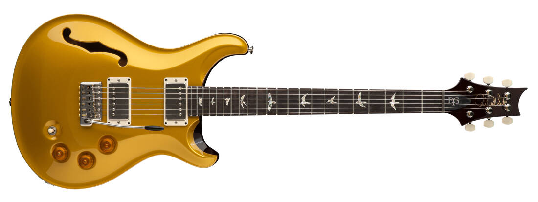 DGT Semi-Hollow Electric Guitar with Hardshell Case - Gold Top