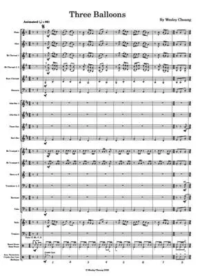 Three Balloons - Cheang - Concert Band - Gr. 3.5