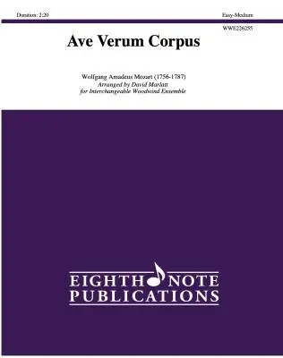 Eighth Note Publications - Ave Verum Corpus - Mozart/Marlatt - Flexible Woodwind Ensemble