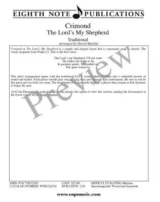 Crimond (The Lord\'s My Shepherd) - Marlatt - Flexible Woodwind Ensemble