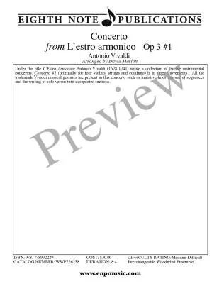 Concerto from L\'estro armonico, Op. 3 No. 1 - Vivaldi/Marlatt - Flexible Woodwind Ensemble