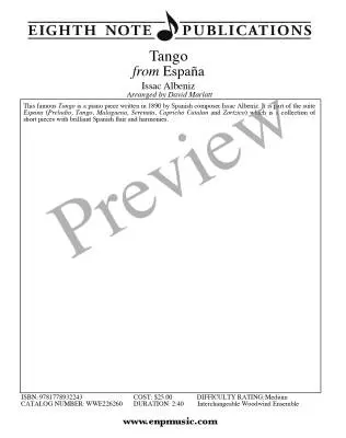 Tango from Espana, Op. 165 - Albeniz/Marlatt - Flexible Woodwind Ensemble