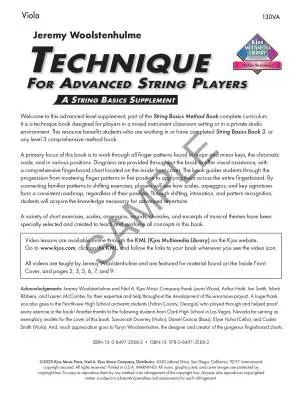 Technique for Advanced String Players - Woolstenhulme - Viola - Book/Media Online
