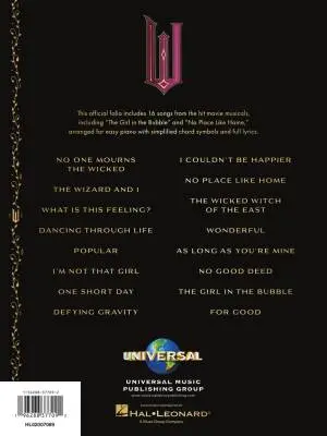 Wicked: Complete Movie Collection - Schwartz - Easy Piano - Book